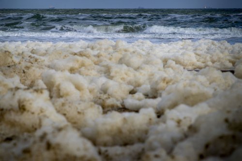 Идеальный шторм на одесском пляже: волны взбили в пену осеннее море