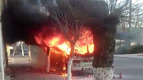 В Рени сгорел автобус Нацгвардии