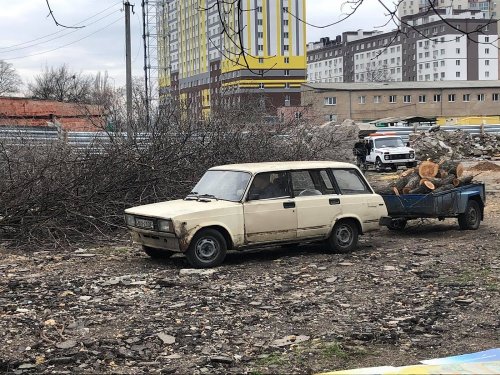 В Одессе cпилили деревья ради строительства заправки