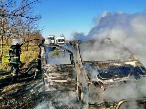 Рейсовый автобус Одесса-Измаил сгорел полностью на трассе