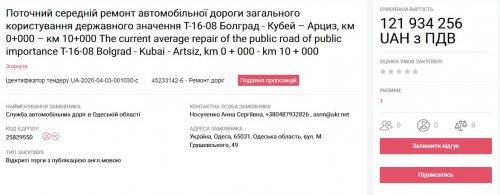 На ремонт дорог на юге Одесской области планируют потратить более 600 миллионов гривен