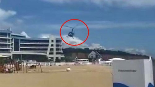 Под Одессой на пляже совершил посадку вертолет с VIP-пассажирами