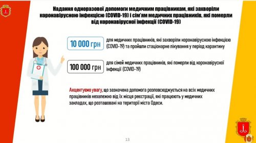 Заболевшие коронавирусом медики получат по 10 тыс. гривен, а семьи умерших медиков по 100 тыс.
