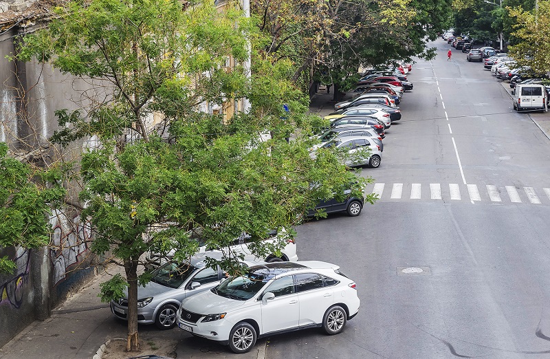Стихийные парковки в центре захватывают тротуары и мосты (фото)