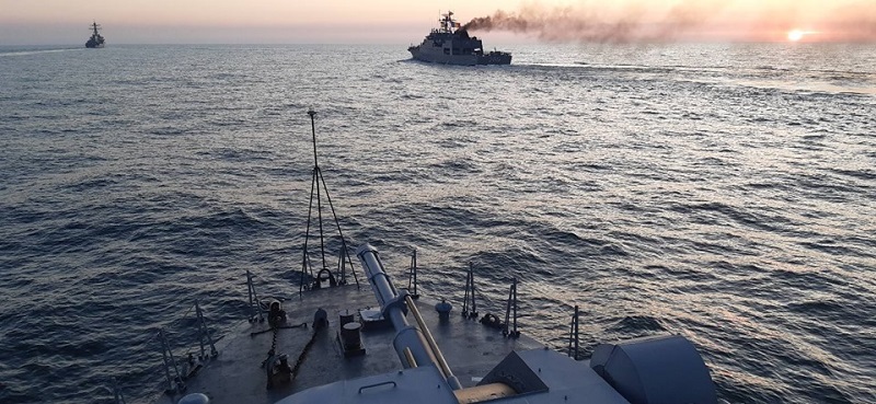 В Черном море тренировались украинские и натовские корабли