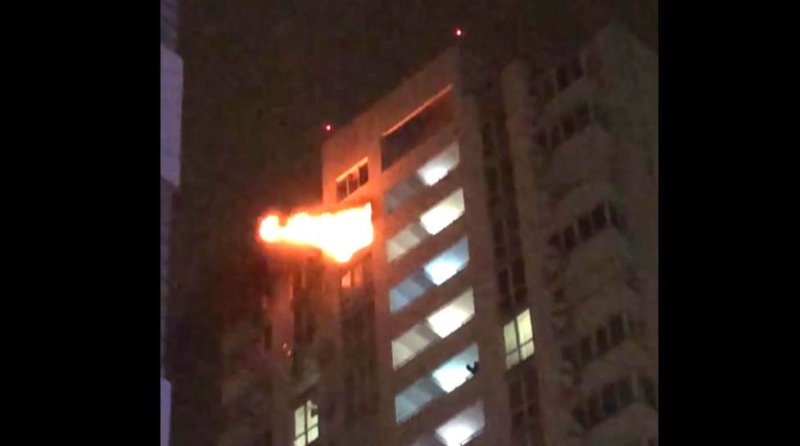 На Таирово пожар на 25 этаже высотки ЖК «Альтаир»