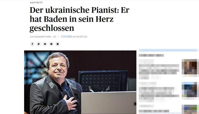 Об одесском пианисте восторженно пишут в швейцарской газете