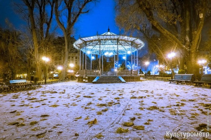 Красивая Одесса под первым снегом (фото)