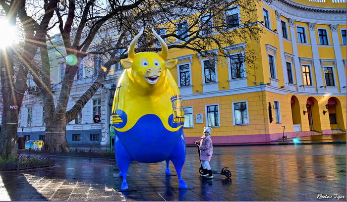 На Приморском бульваре появился бык – символ нового года