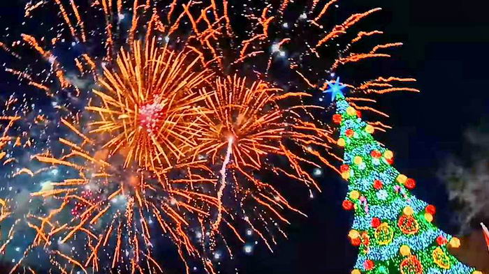 Опубликовано видео новогоднего салюта в Одессе