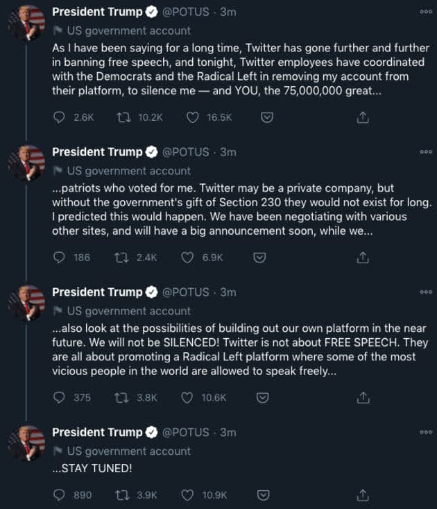 Твиттер Дональда Трампа удалили навсегда