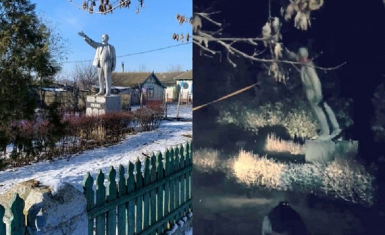 В Одесской области низвергли последний памятник Ленину