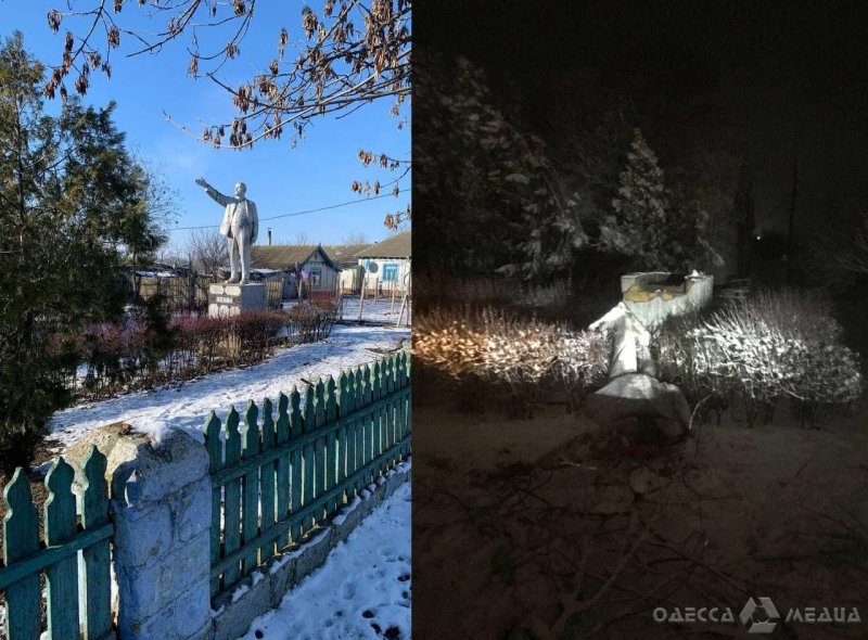 В Одесской области неизвестные снесли последний в Украине памятник Ленину