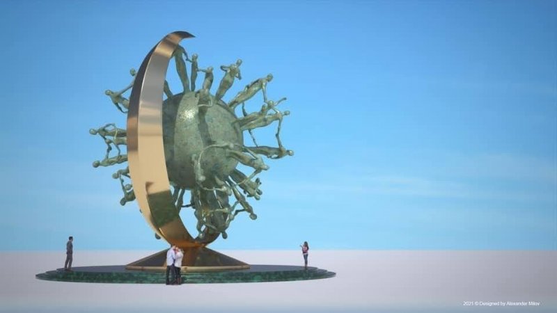 Одессит создает 15-метровый памятник коронавирусу (фото)