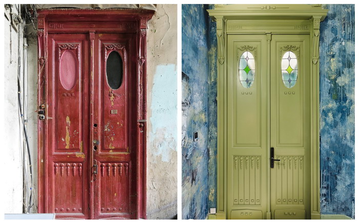 На Дерибасовской отреставрировали старинную дверь (фото)