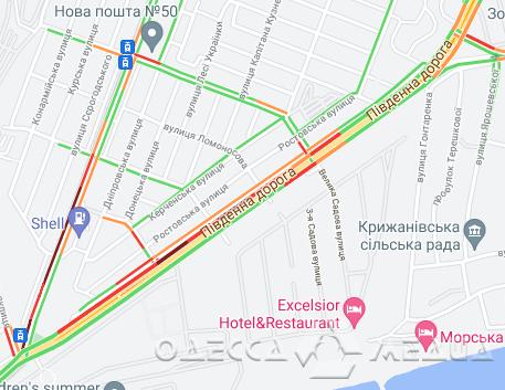 Четверг, 6 мая: на дорогах Одессы – заторы (карты)