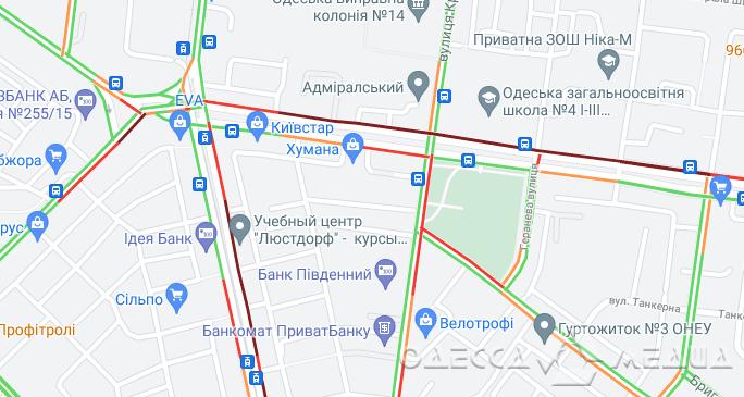 Четверг, 6 мая: на дорогах Одессы – заторы (карты)
