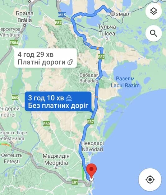 Автомобильный маршрут через паромную переправу Орловка – Исакча появился на картах Google
