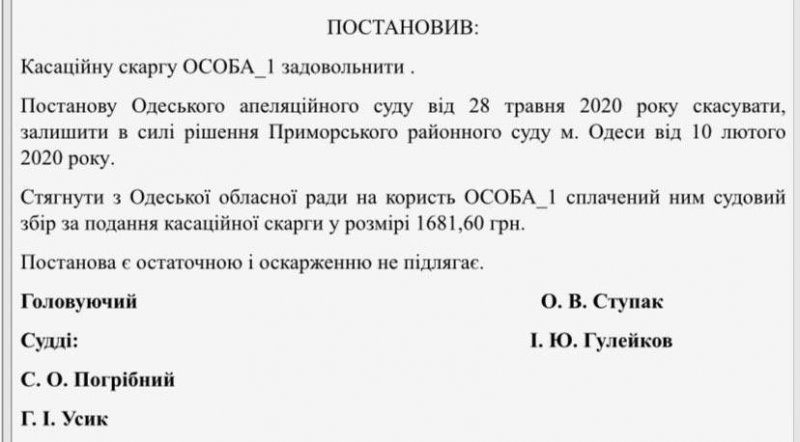 Верховный суд признал увольнение директора Одесского худмузея незаконным