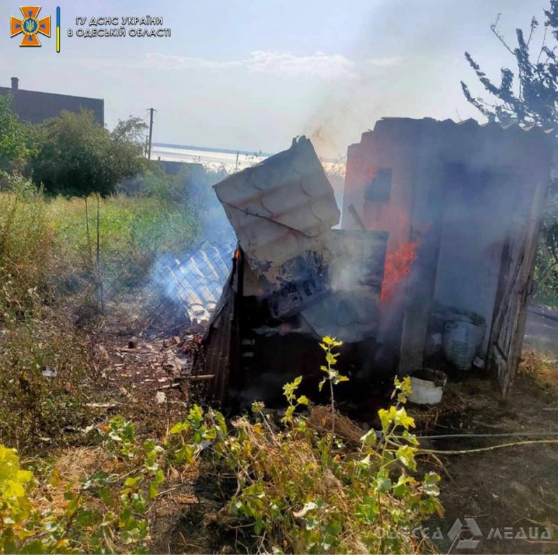 В Одесской области спасатели тушили надворную постройку (фоторепортаж)