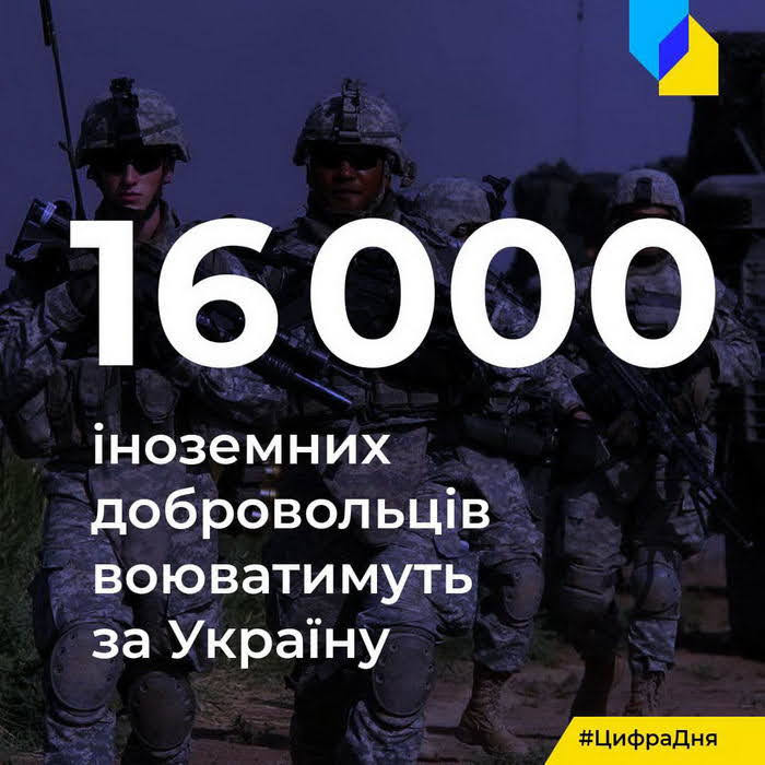 16 тис. добровольців-іноземців їдуть до України