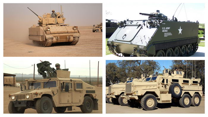 США передают Украине 50 БМП Bradley, 100 БТР M113, 138 джипов Hummer и 55 броневиков