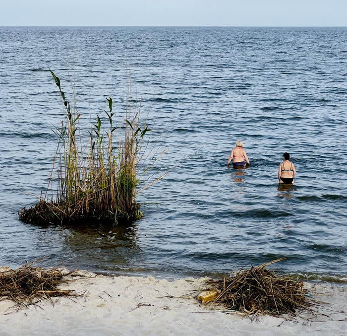 В Одессе на пляжах продолжают купаться несмотря на грязь в воде